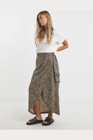 Simply Be Linen Wrap Loop Detail Midi Skirt44
