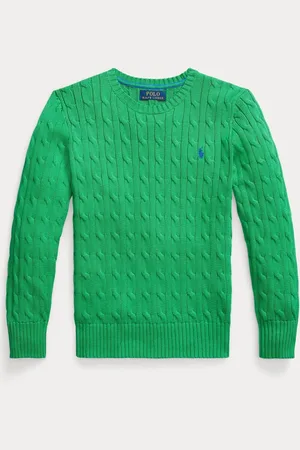 Ralph Lauren Boys Green Cable-Knit 100% Cotton Jumper8 Jaar (128 cm)
