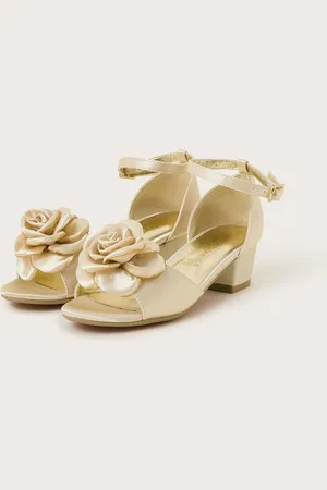 Monsoon Satin Flower Peep Toe Heelsuk2eu345