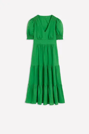 Boden Anna Tiered 100% Linen Midi Dress46