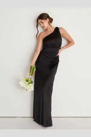Six Stories One Shoulder Satin Ruched Bridesmaid Dress42