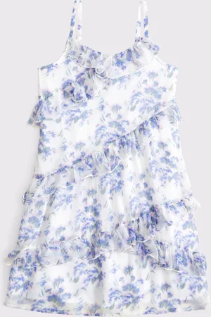 Abercrombie & Fitch Ruffle Strappy Chiffon Mini Dress122128cm