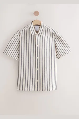 Next 100% katoenen gestreept shirt met korte mouwenX-large