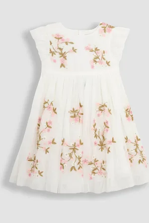 JoJo Maman Bébé Floral Embroidered Tulle Party Dress110116cm