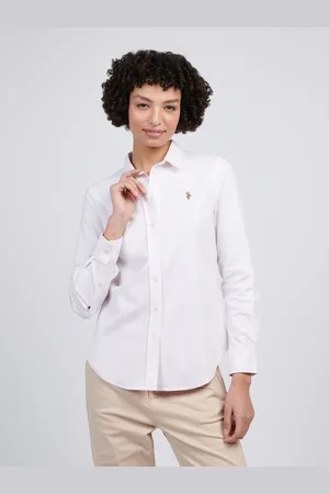 U.S. Polo Assn. U. S. Polo Assn Womens Stripe Stretch Classic Fit Oxford Shirtmedium