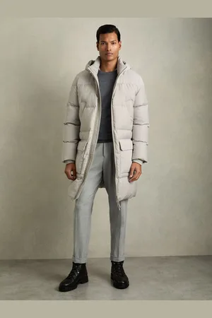 Reiss Stadium Quilted Longline Puffer JacketM