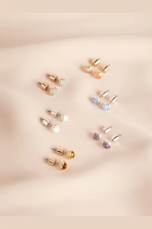 Next Semi Precious Circle Stud EarringsLichtroze