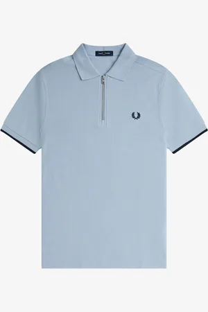 Fred Perry Crêpe piqué poloshirt met rits bij de halsX-large