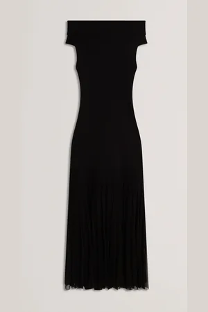 Ted Baker Suannaa-Dropped Waist Knit Bodice Woven Skirt Dress44