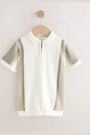 Next 100% katoen gebreid poloshirt met rits bij de hals (3