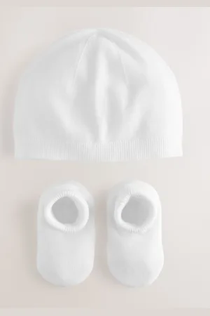 Next Baby 100% katoenen gebreide muts en laarsjes 2 -delige set (0-9mnd)Eerste maat (50cm)