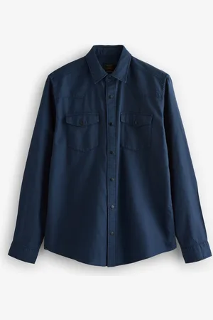Next Twin Pocket Textured Western Long Sleeve 100% Cotton ShirtXXL