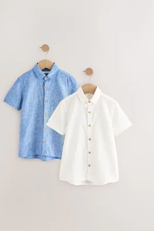 Next Short Sleeves Linen Blend Shirt (3mths-16yrs)8692cm