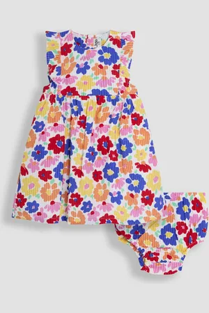 JoJo Maman Bébé Floral Frill Shoulder Summer Dress98104cm