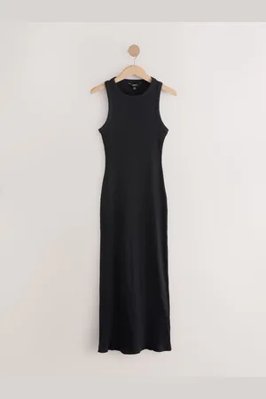 Next Geribbelde mouwloze maxi-jurk met racerbackEU 40 Tall (UK 12 T)