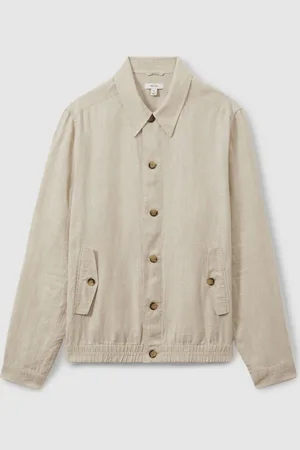 Reiss Cadiz overshirt van linnen met elastische zoomS