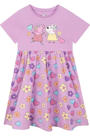 Character Girls Peppa Pig Short Sleeve 100% Cotton Dress9298cm