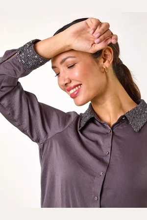 Roman Sequin Collar and Cuff Shirt48