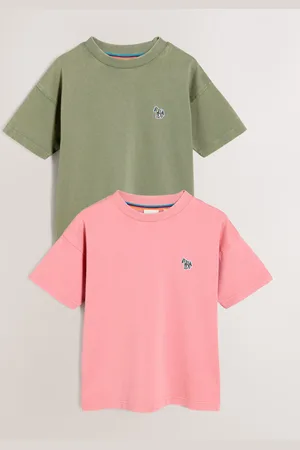 Paul Smith Boys Pink/Green Signature 100% Cotton T-Shirts Set140146cm