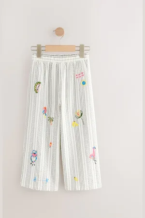 Next Versierde broek met wijde pijpen (3-16jr)122128cm