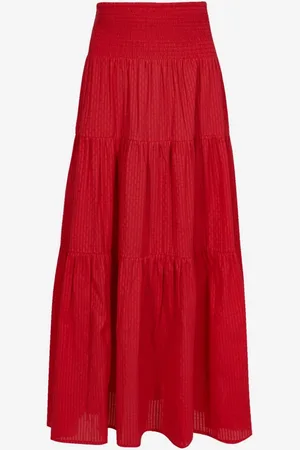 South Beach Shirred Waist 100% Cotton Maxi Skirt44