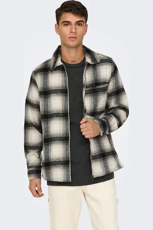 Only & Sons Wollen overshirt met ritsM