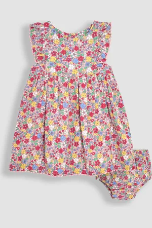 JoJo Maman Bébé Floral Frill Shoulder Summer Dress8692cm