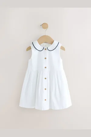 Next Sleeveless 100% Cotton Collar Dress (3mths-10yrs)110116cm