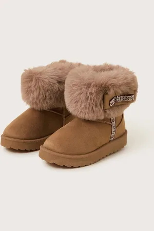 Monsoon Bow Faux Fur Suedette Ankle BootsEU 33 (UK 1)