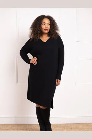 Live Unlimited London Curve V-Neck Knitted Jumper Dress52