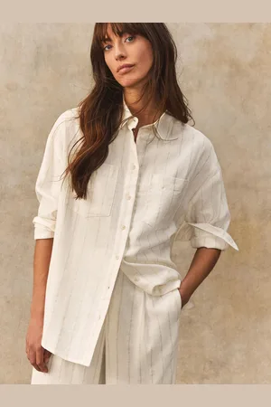 Next Long Sleeved Striped Shirt With Linen44petite
