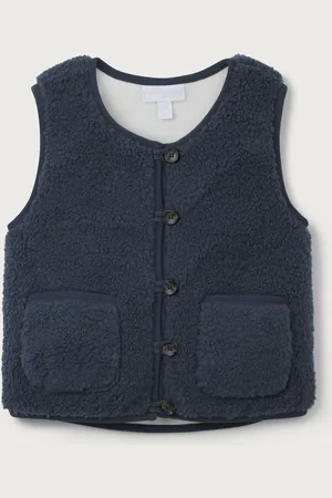 The White Company Blue Recycled Borg Gilet3