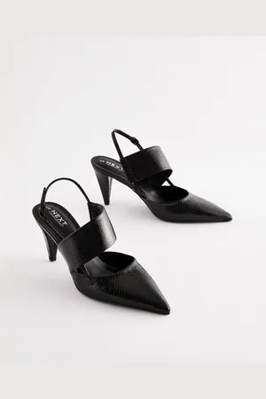 Next Forever Comfort Point Toe Asymmetric Strap Detail Heel SlingbacksEU 43 (UK 9)