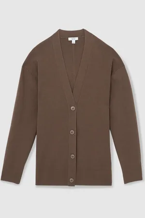 Reiss Lucy Lyocell Blend V-Neck CardiganS