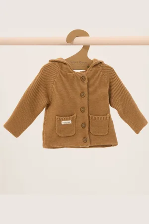 HOMEGROWN 100% Cotton Organic Double Knit Wrap Hooded CardiganTot 3 maanden (50