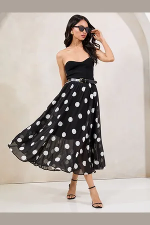 Lipsy London Polka Dot Chiffon Midi Skirt38