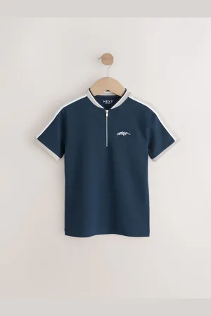 Next Zip Baseball Neck 100% Cotton Polo Shirt (3-16yrs)8 Jaar (128 cm)