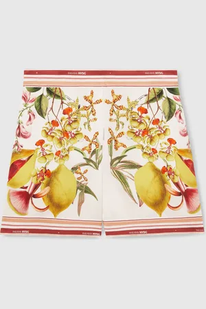 Reiss Winona NYBG Satin Floral-Print Shorts40