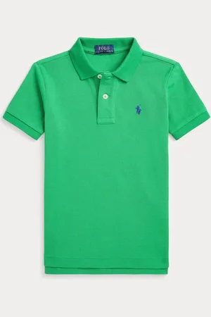 Ralph Lauren Boys Green The Iconic Pique 100% Cotton Polo Shirt6 Jaar (116cm)