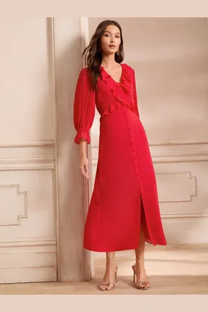 Love & Roses Geplooide midi-jurk met ruches36