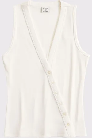 Abercrombie & Fitch Asymetric Button Through Longline Knitted Topsmall