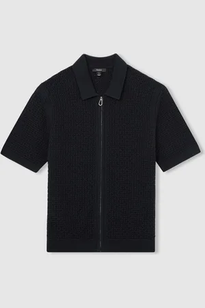 Reiss Comet Textured-Knit Zip-Through ShirtX-Small