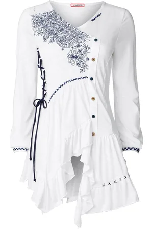 Joe Browns Frilly Embroidered V-Neck Tunic46
