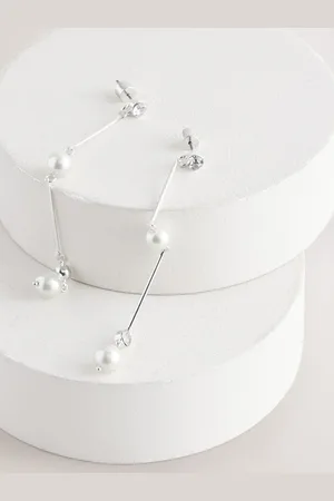 Next Bridal Pearl Line Drop Earringseen