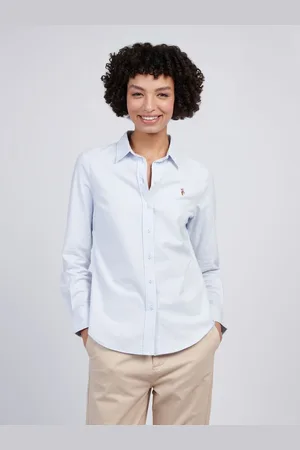 U.S. Polo Assn. U. S. Polo Assn Womens Stripe Stretch Classic Fit Oxford Shirtxlarge