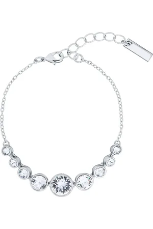 Karen Millen Silver Tone Crystal Flow Braceleteen