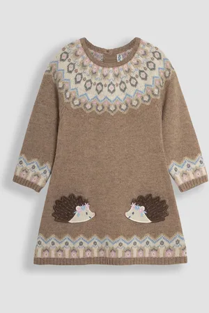 JoJo Maman Bébé Gebreide jurk met Fairisle-patroon12
