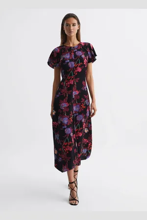 Reiss Leni midi-jurk met bloemenprint en aansluitende pasvorm34