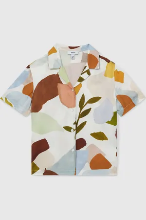 Reiss Tommi Floral Print Cuban Collar Shirt134140cm