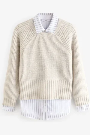 Next Collared Shirt Layer Knitted JumperM Reg